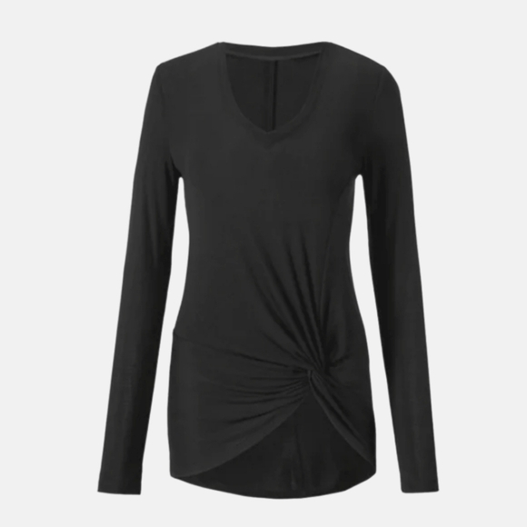 Womens Cabi Reveal Tee V Neck Stretchy Black size  Small NWT - Picture 3 of 5